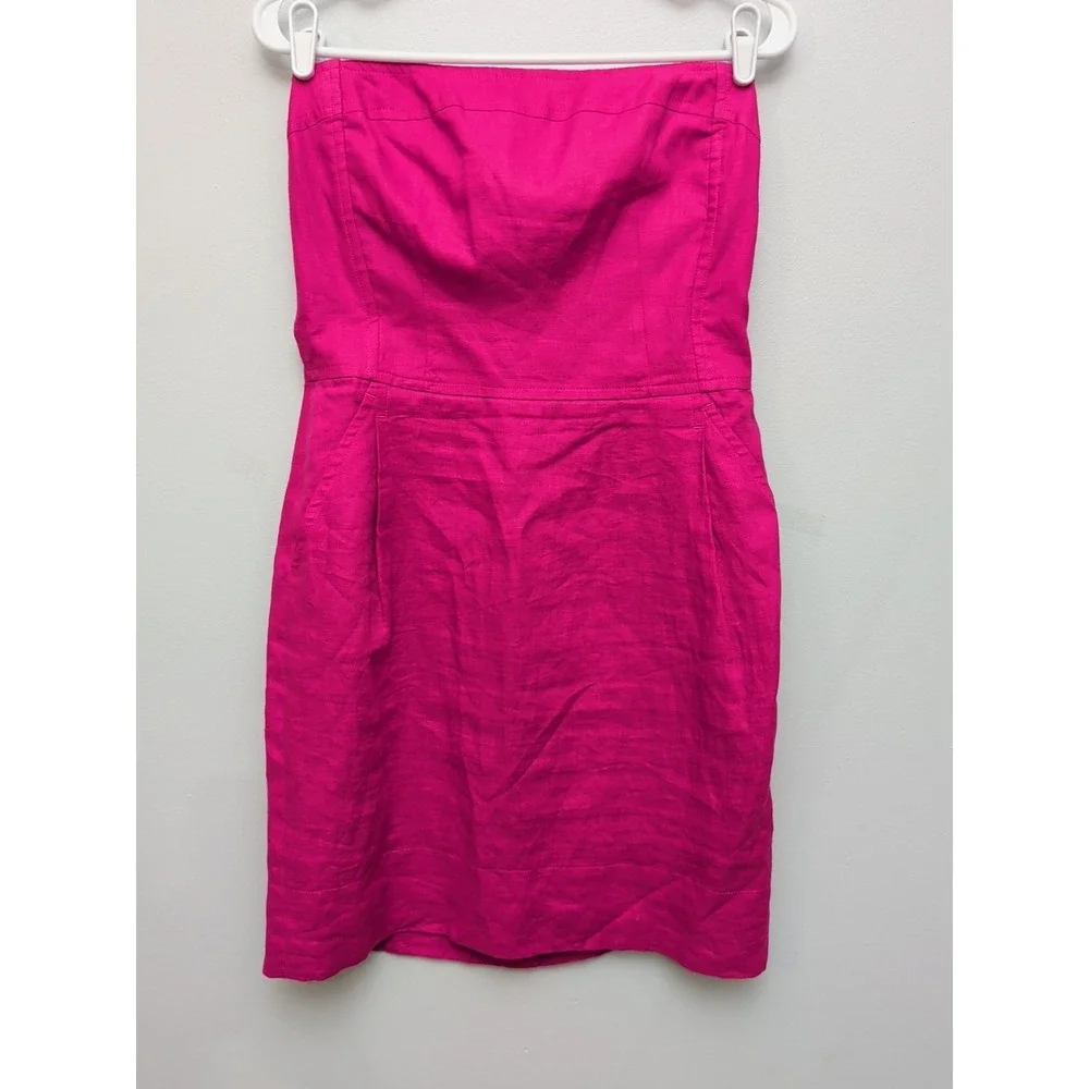 banana republic hot pink dress | Dresses | Dr3 Banana Republic Strapless Mini Sz 8p Linen Short Prom dresses